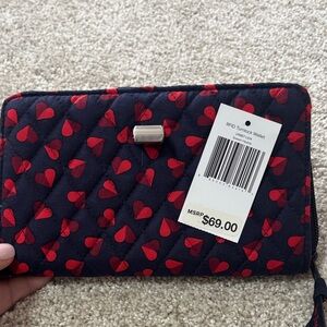 Vera Bradley Red Heart Patterned Wallet